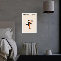 Quadro Laranja Bauhaus - Running Man 24x18cm Quadro Laranja Bauhaus - Running Man 24x18cm