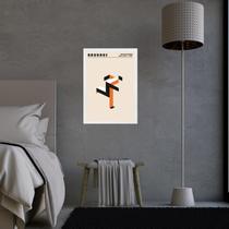 Quadro Laranja Bauhaus - Running Man 45X34Cm - Com Vidro Quadro Laranja Bauhaus - Running Man 45X34Cm - Com Vidro