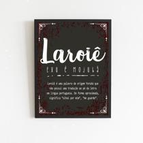 Quadro Laroiê Significado 33X24Cm - Com Vidro Preta Quadro Laroiê Significado 33X24Cm - Com Vidro Preta
