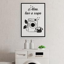 Quadro Lavanderia Alexa Lave A Roupa 24x18cm