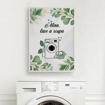 Quadro Lave A Roupa 45X34Cm - Com Vidro Branca