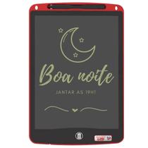 Quadro Lcd Tela 27cm Lousa Mágica Recados Vermelho Dm Toys