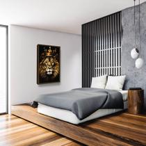 Quadro Leão 40 x 60 Rei Coroa Vip Luxo Grande
