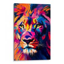 Quadro Leão Colorido dos Sonhos Vibrantes