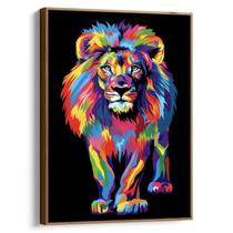Quadro Leão Cromático em Essência de Arco-Íris