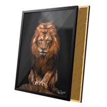 Quadro Leão da Tribo de Judá Jesus Religioso Moldura e Vidro