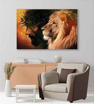 Quadro LEÃO DE JUDA em Tela sem necessidade de Moldura