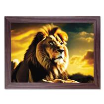 Quadro Leão de Judá Família de Leões Leoa Filhotes moderno decorativo luxo com moldura 40cm
