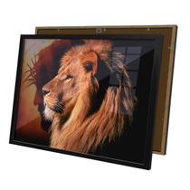 Quadro Leão e Jesus Cristo Tribo De Judá Moldura e Vidro
