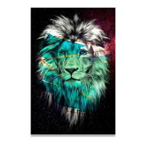 Quadro Leão Espacial para Sala Lion Quarto Nicho Cozinha