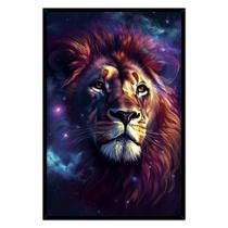 Quadro Leão Judá Estrelas Universo Moldura Cx Alta 40x60 Quadro Leão Judá Estrelas Universo Moldura Cx Alta 40x60