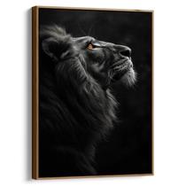 Quadro Leão Majestoso com Olhar de Fogo Intenso
