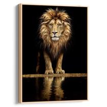 Quadro Leão Majestoso do Reino Dourado