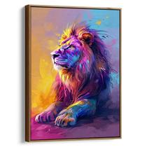 Quadro Leão Majestoso em Cores do Crepúsculo Vibrante