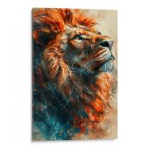 Quadro Leão Majestoso nas Chamas da Eternidade