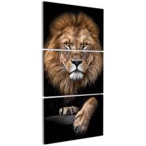Quadro Leão Majestoso Sala Parede Decorativo Quarto Trio Kit