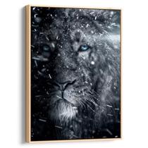 Quadro Leão Místico em Uivo de Inverno Gelado