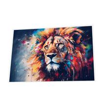 Quadro Leão Pop Art Vinil Sem Vidro