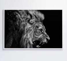 Quadro leão preto e branco Quadro leão preto e branco