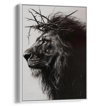 Quadro Leão Real com Coroa de Espinhos Eternos