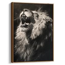 Quadro Leão Rugido de Poder e Majestade