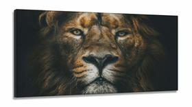 Quadro Leão Selvagem Mosaico Para Sala Quarto em Tecido Canvas 130x60 Quadro Leão Selvagem Mosaico Para Sala Quarto em Tecido Canvas 130x60