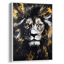 Quadro Leão Soberano das Chamas Douradas
