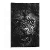 Quadro Leão Soberano nas Sombras da Noite