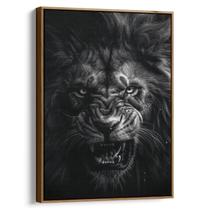 Quadro Leão Soberano nas Sombras da Noite