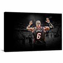 Quadro Lebron James Basquete com Tela em Tecido