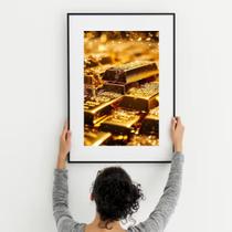 Quadro Lei Atração Barras Ouro - 60x48cm