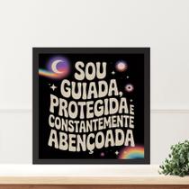 Quadro Lei Atração Guiada e Abençoada - 33x33cm - com vidro Quadro Lei Atração Guiada e Abençoada - 33x33cm - com vidro