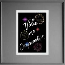 Quadro Lei Atração - Vida Me Surpreenda 45X34Cm - Com Vidro