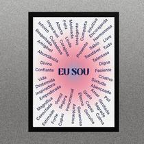 Quadro Lei Da Atração - Afirmações Eu Sou 33x24cm - com vidro Quadro Lei Da Atração - Afirmações Eu Sou 33x24cm - com vidro