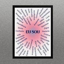 Quadro Lei Da Atração - Afirmações Eu Sou 33X24Cm - Vidro