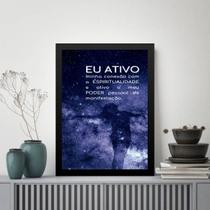 Quadro Lei Da Atração - Eu Ativo 33x24cm - com vidro