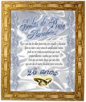Quadro Lembrança Bodas De Prata, Mod. 01, 30X25cm. Angelus Quadro Lembrança Bodas De Prata, Mod. 01, 30X25cm. Angelus