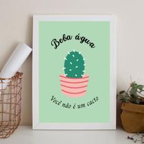 Quadro Lembrete Beber Água - Beba Água 45x34cm - com vidro Quadro Lembrete Beber Água - Beba Água 45x34cm - com vidro