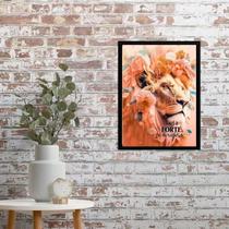 Quadro Leoa - Seja Forte E Corajosa 33X24Cm - Com Vidro Quadro Leoa - Seja Forte E Corajosa 33X24Cm - Com Vidro