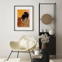 Quadro Leopardo Boho Folhas - 60X48Cm