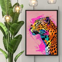 Quadro Leopardo Fashion Colors 33x24cm