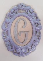 Quadro Letra G em Mdf Azul Quadro Letra G em Mdf Azul