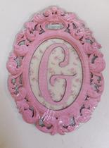 Quadro Letra G em Mdf Rosa Quadro Letra G em Mdf Rosa