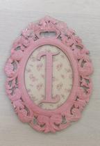 Quadro Letra I em Mdf Rosa Quadro Letra I em Mdf Rosa