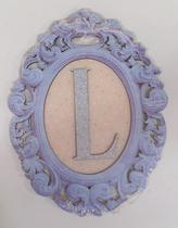 Quadro Letra L em Mdf Azul Quadro Letra L em Mdf Azul