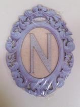 Quadro Letra N em Mdf Azul