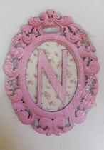 Quadro Letra N em Mdf Rosa Quadro Letra N em Mdf Rosa