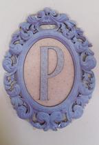 Quadro Letra P em Mdf Azul Quadro Letra P em Mdf Azul