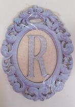 Quadro Letra R em Mdf Azul Quadro Letra R em Mdf Azul