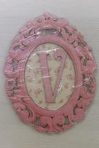 Quadro Letra V em Mdf Rosa Quadro Letra V em Mdf Rosa